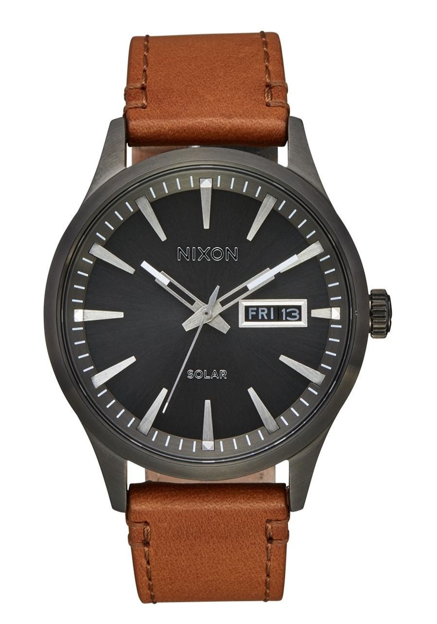 Men'S Watches Nixon | Sentry Solar Leather