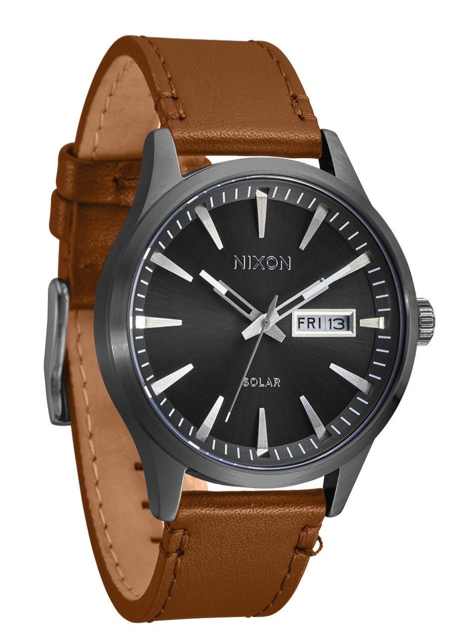 Men'S Watches Nixon | Sentry Solar Leather