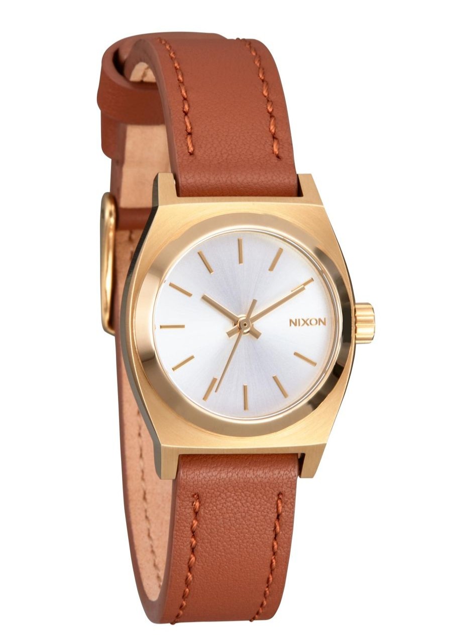 Women'S Watches Nixon | Small Time Teller Leather