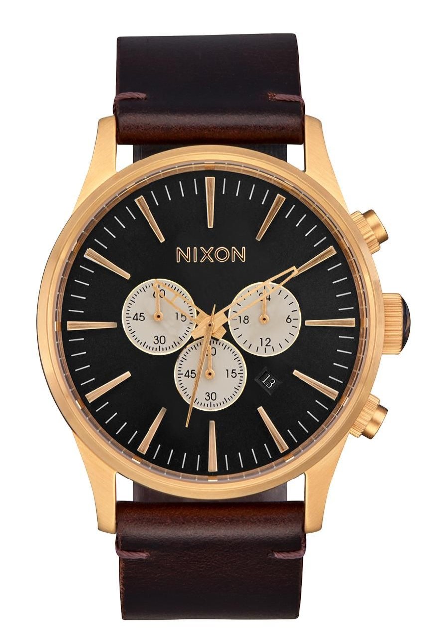 Men'S Watches Nixon | Sentry Chrono Leather