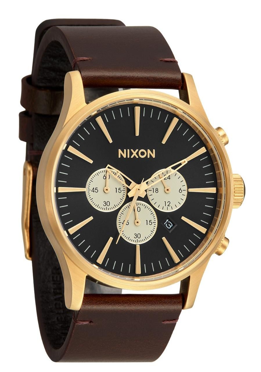 Men'S Watches Nixon | Sentry Chrono Leather